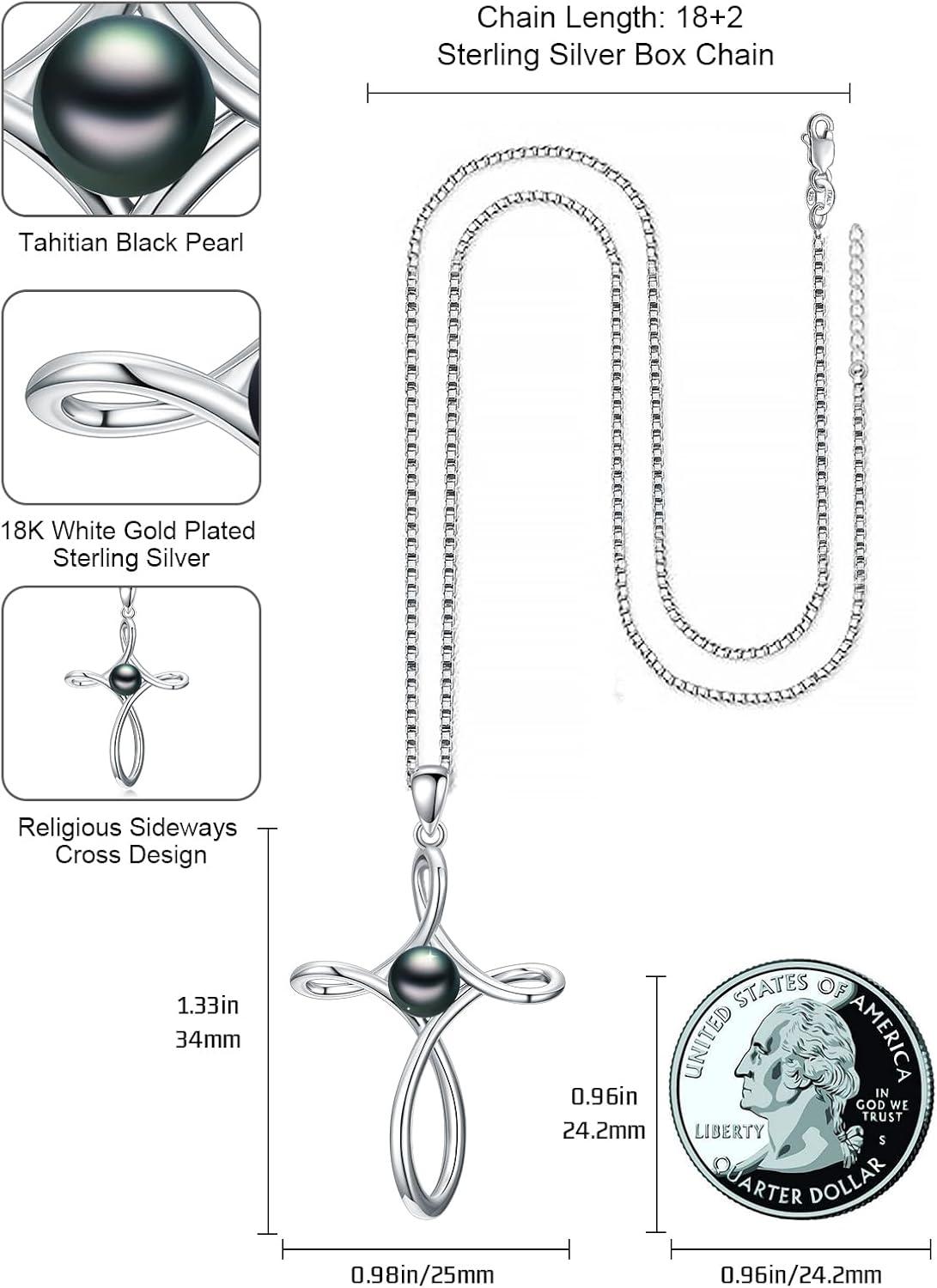 Our Review: Tahitian Black Pearl Cross Necklace in White Gold
