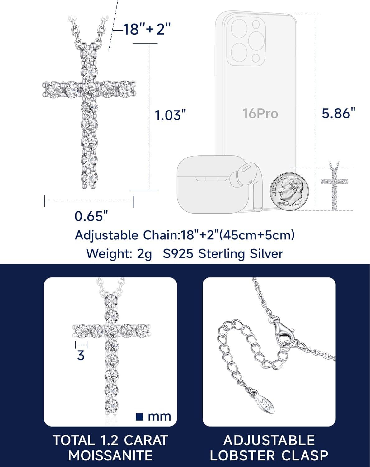 Why We Love⁣ the MomentWish Moissanite Cross necklace for Her