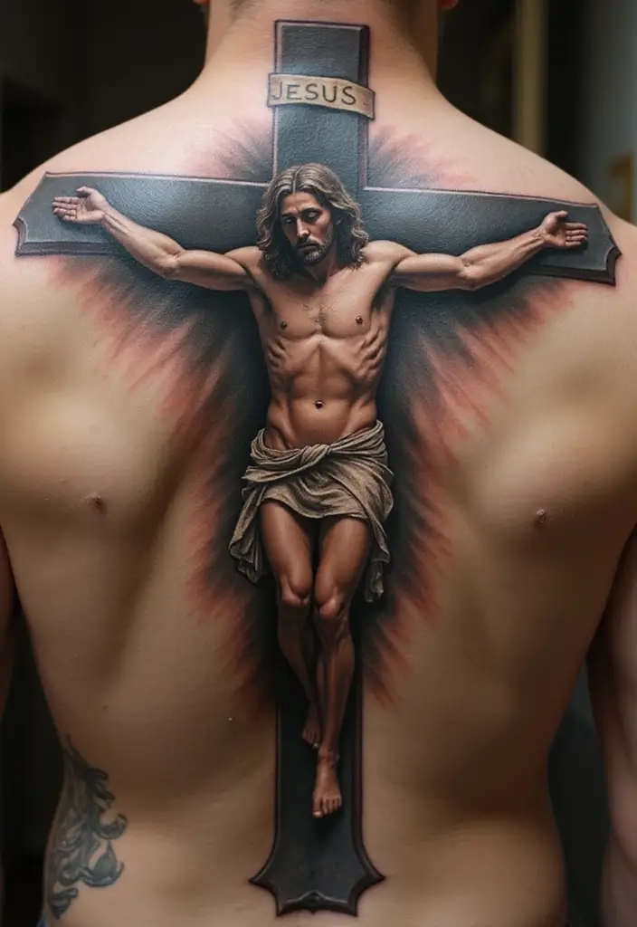 17 Stunning Jesus Christ Tattoos That Will Ignite Your Faith (You Won't Believe #9!) - 9. Jesus on the Cross