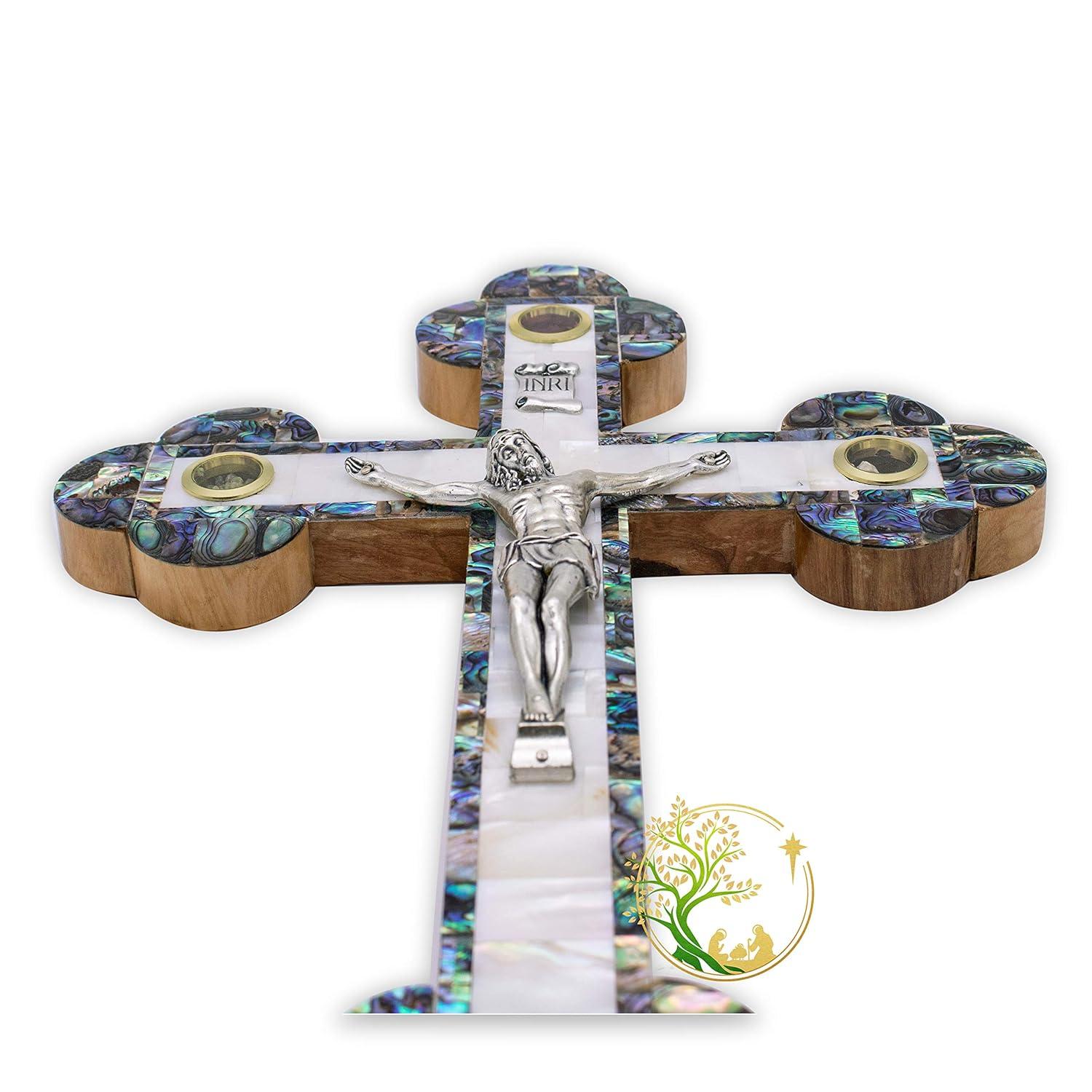 Our‌ Review: Olive Wood Crucifix​ with Holy⁤ Land Relics and Mother of Pearl