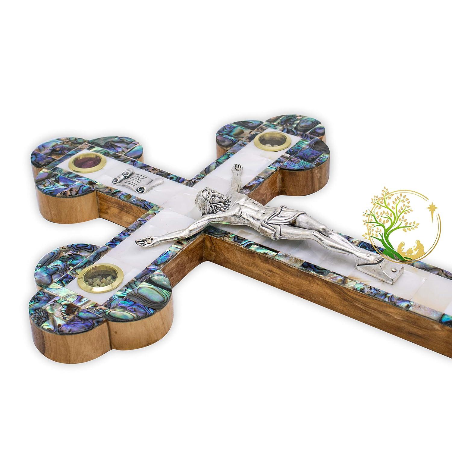Our Review: ⁢Olive Wood Crucifix with Holy Land Relics and Mother of Pearl