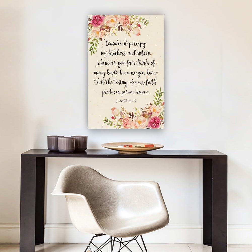 Our Review of the Belceleb James 1:2-3 Framed Bible Wall Art