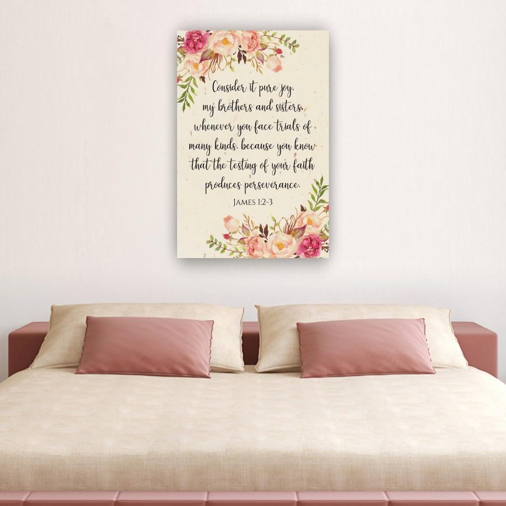 Our Review of the Belceleb James 1:2-3 Framed Bible Wall Art