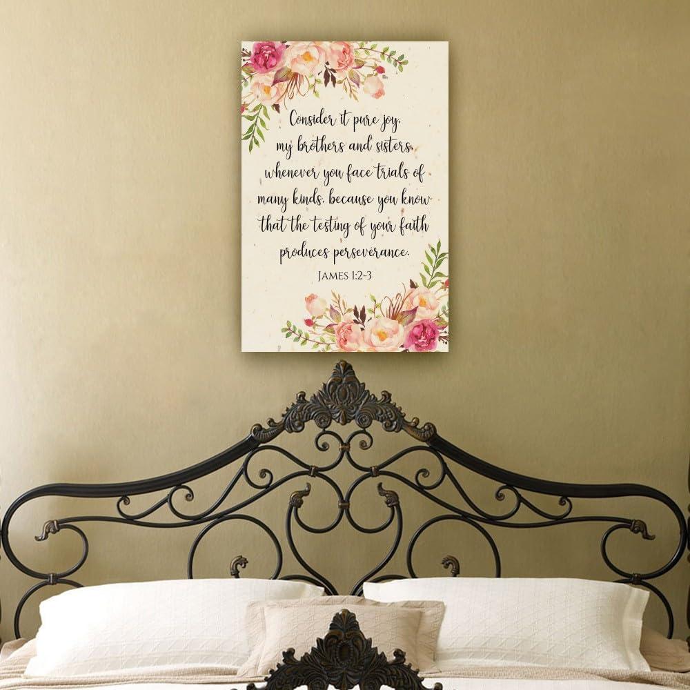 Our Review of the Belceleb James 1:2-3 Framed Bible Wall Art