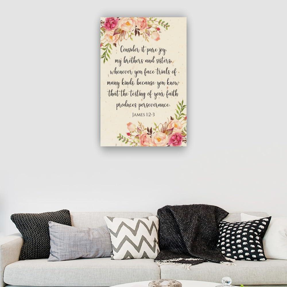 Our Review of the Belceleb James 1:2-3 framed Bible Wall art