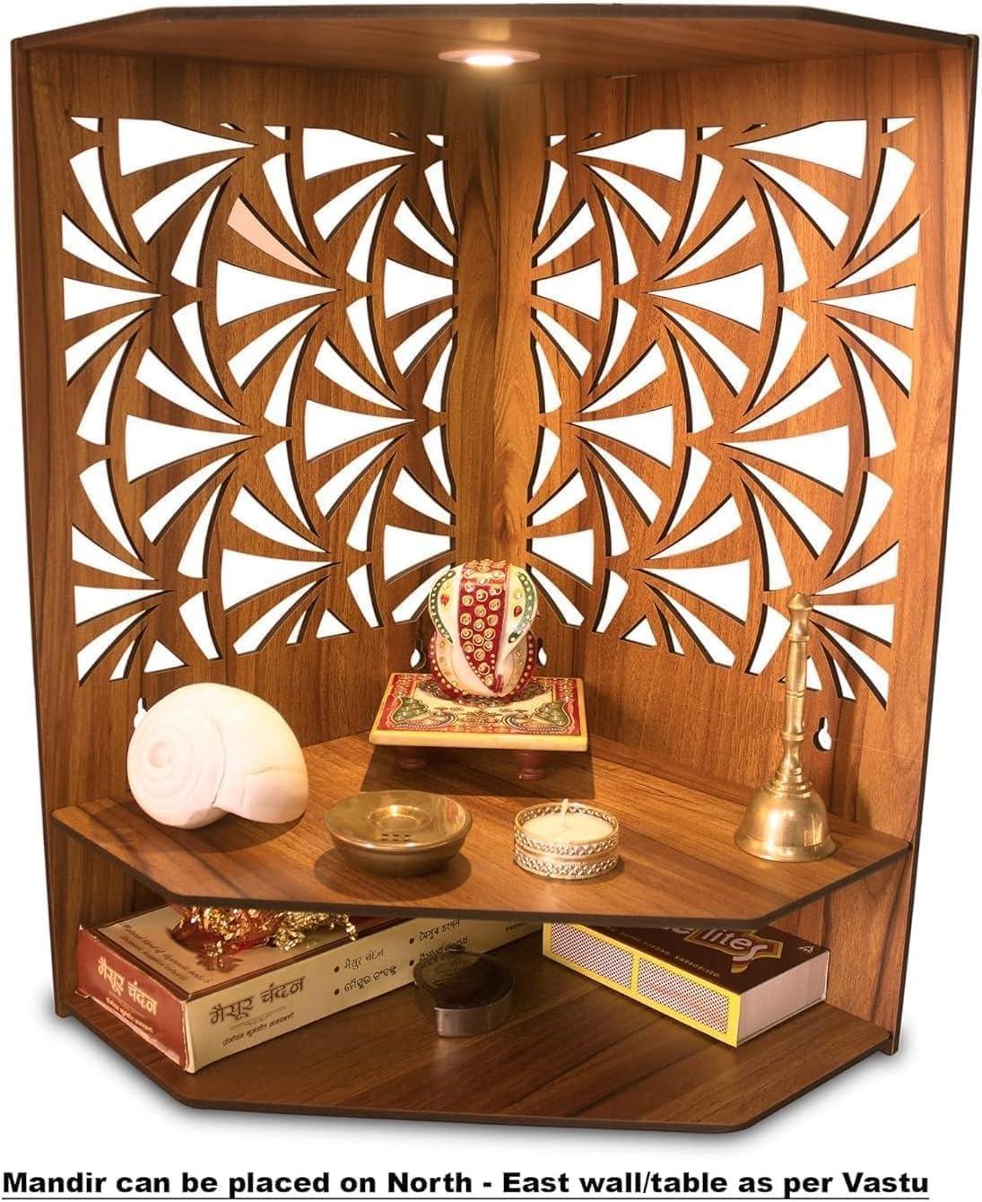 Our Review: Elegant‌ Wooden Pooja Mandir with LED Light for Home⁤ & Office