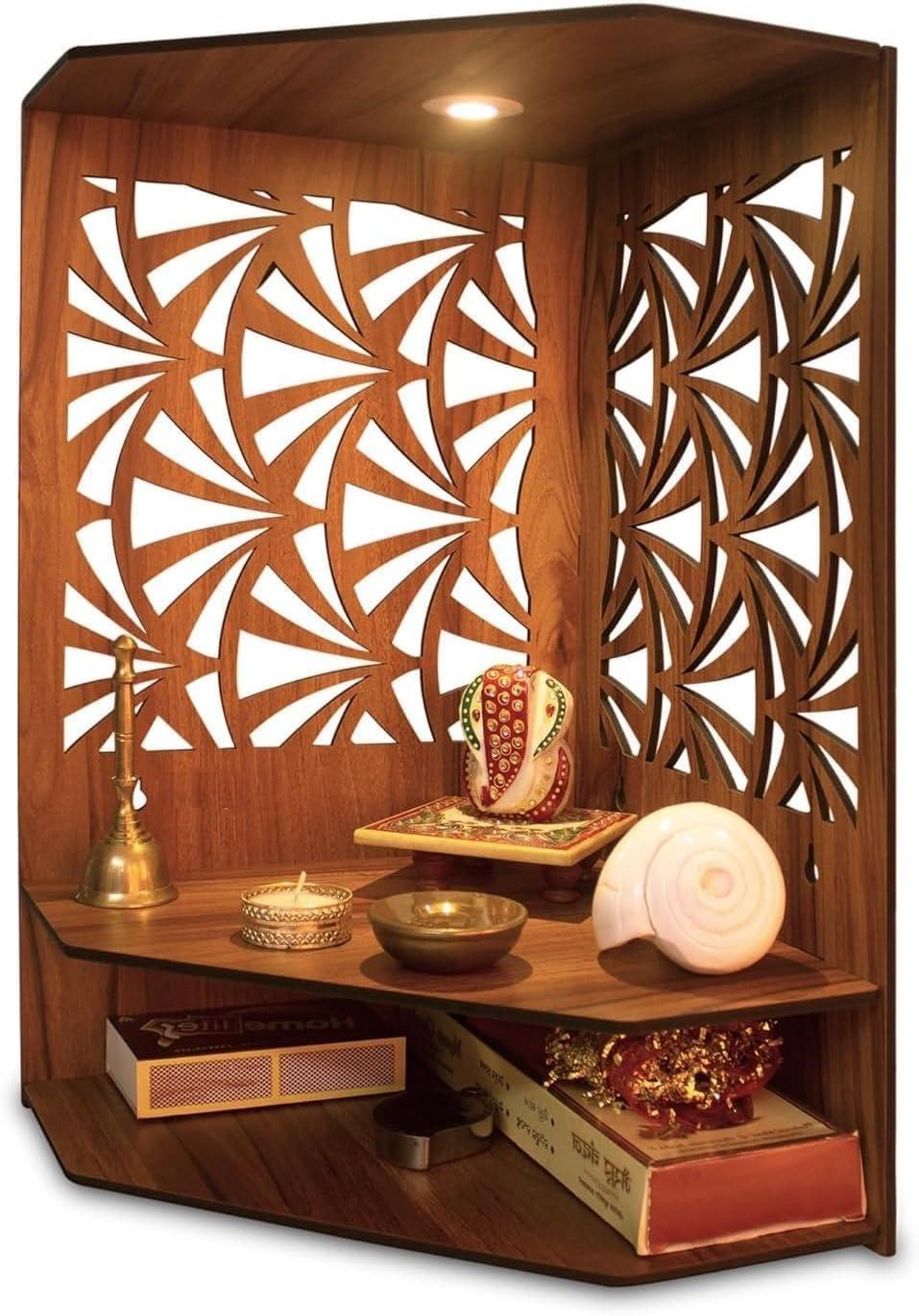 Our Review:​ Elegant Wooden Pooja Mandir with LED Light‍ for Home & office