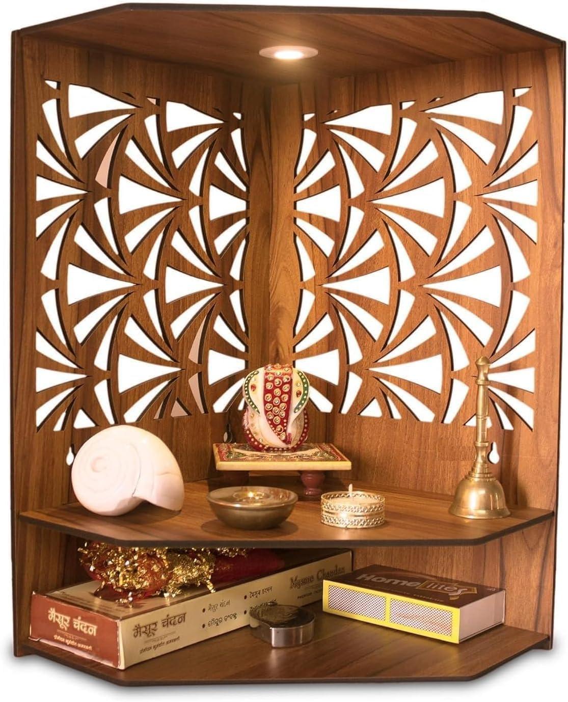Our⁤ Review: ⁤Elegant Wooden Pooja Mandir ⁣with LED Light for Home & Office