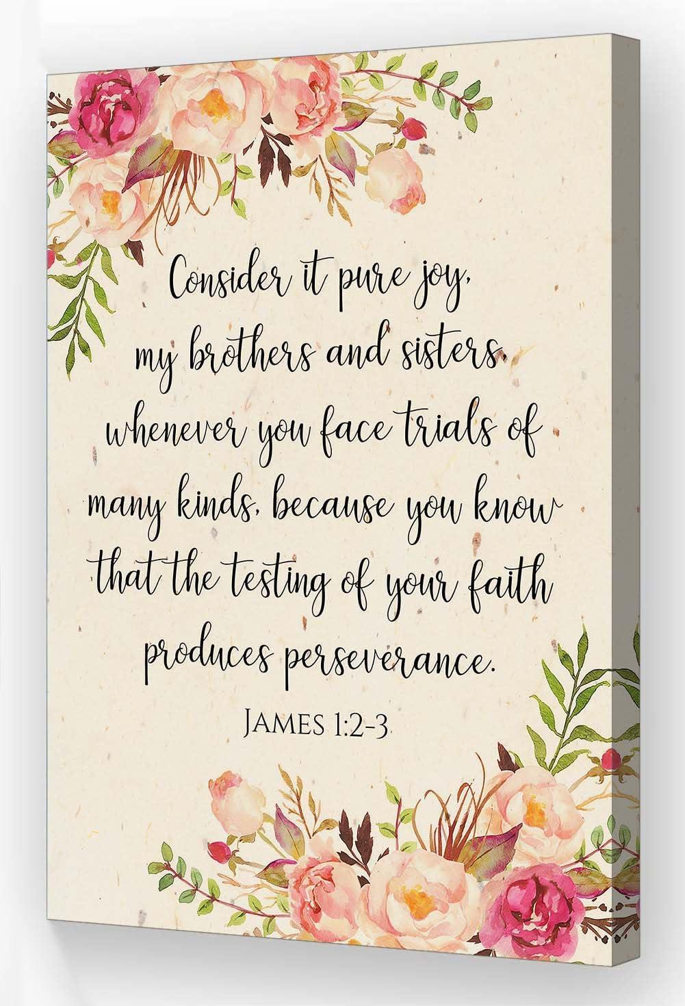 Our Review of the Belceleb James 1:2-3 framed Bible Wall Art