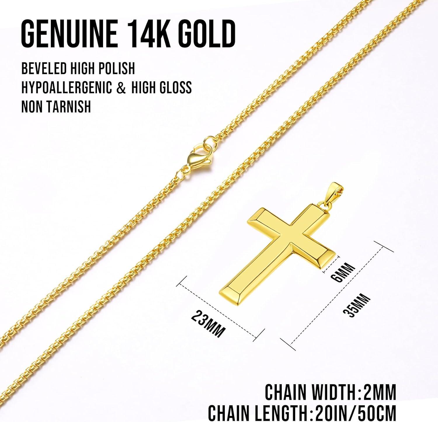 Our⁢ Review of the ‌14K Gold Cross Necklace for Men: Quality & ​Style