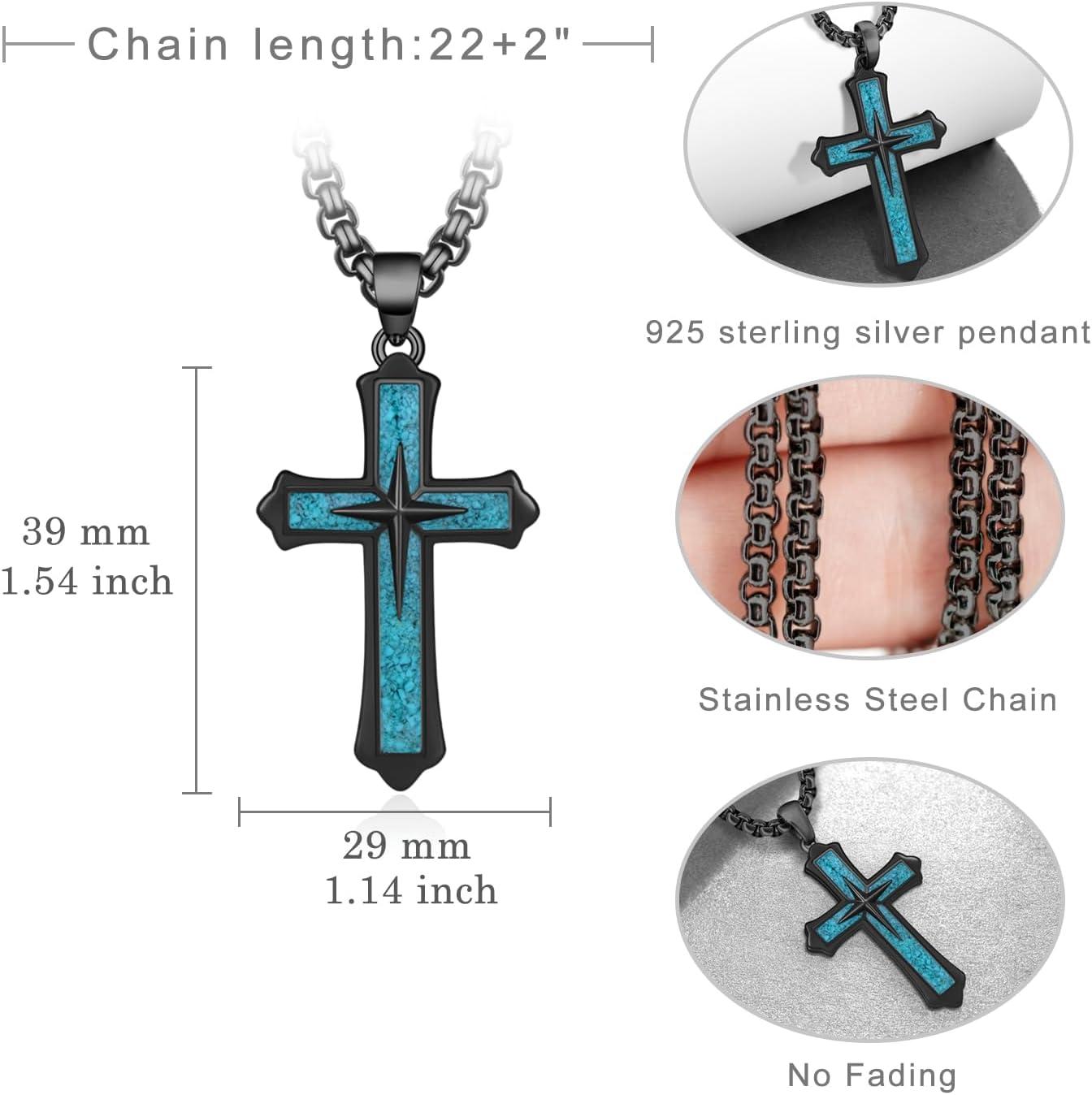 Why We love the Zoxuxiwu 925 Silver Turquoise Cross Necklace
