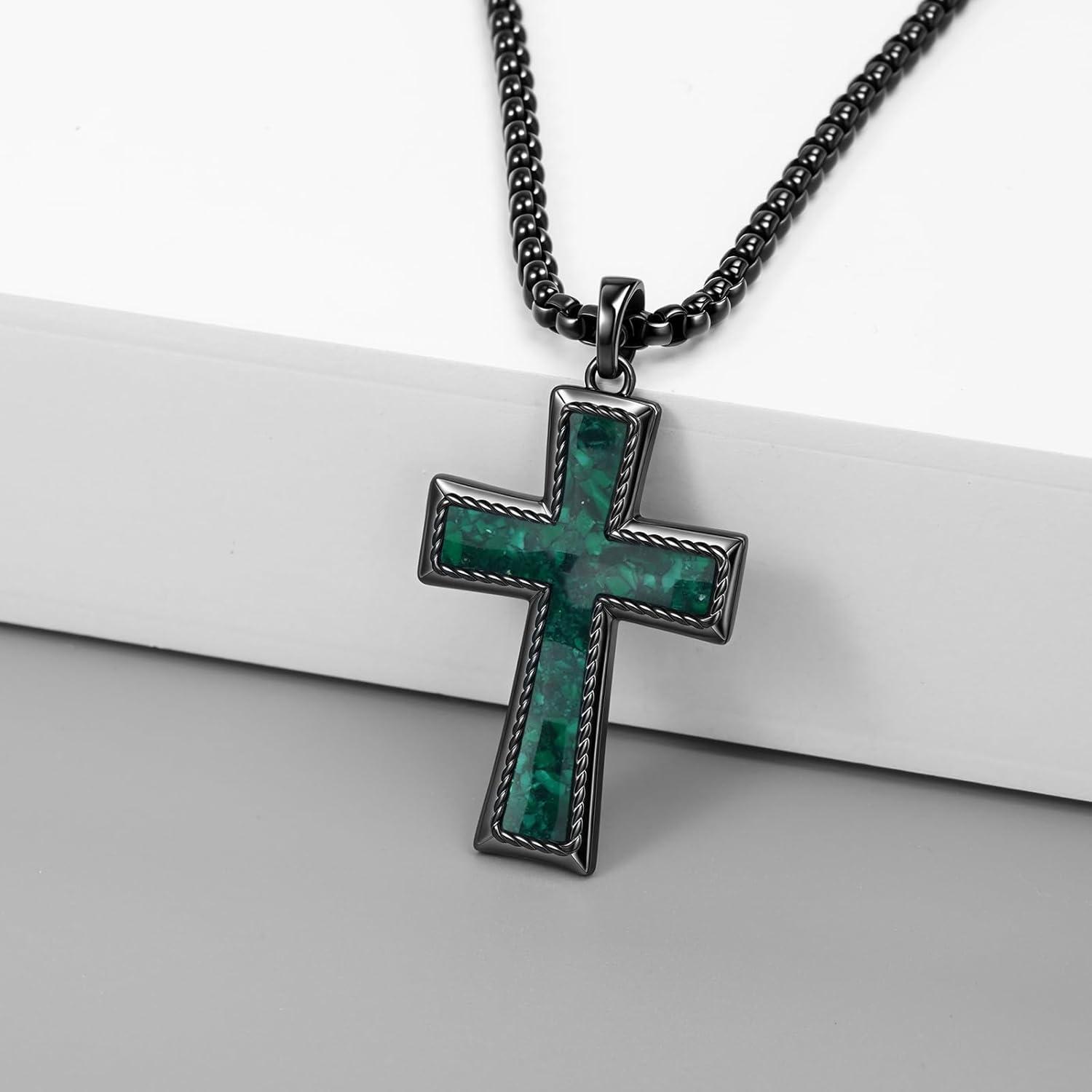 Our Honest Take on the Black 925 Silver Malachite Cross Necklace for Men