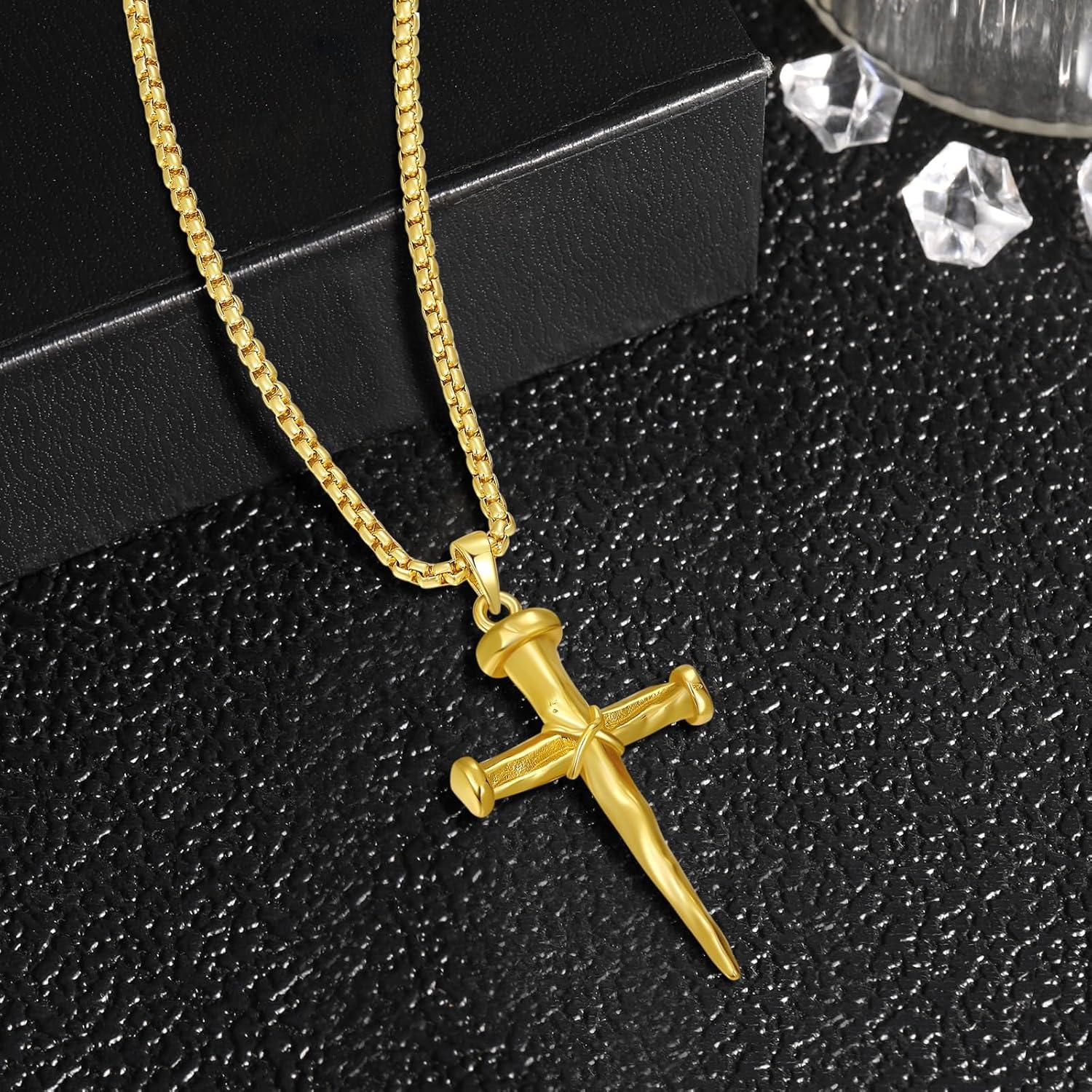Our Honest Review: 14K Gold Nail Cross Necklace for Men