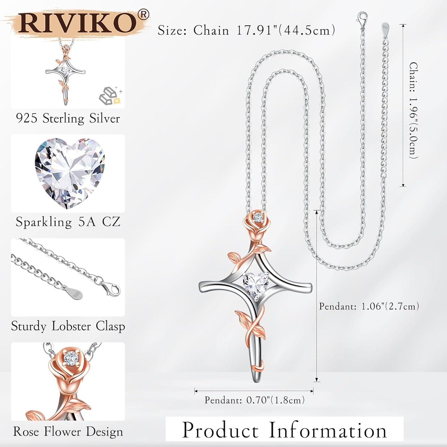 our Honest Review of⁣ the RIVIKO Rose Flower Cross Necklace for Women