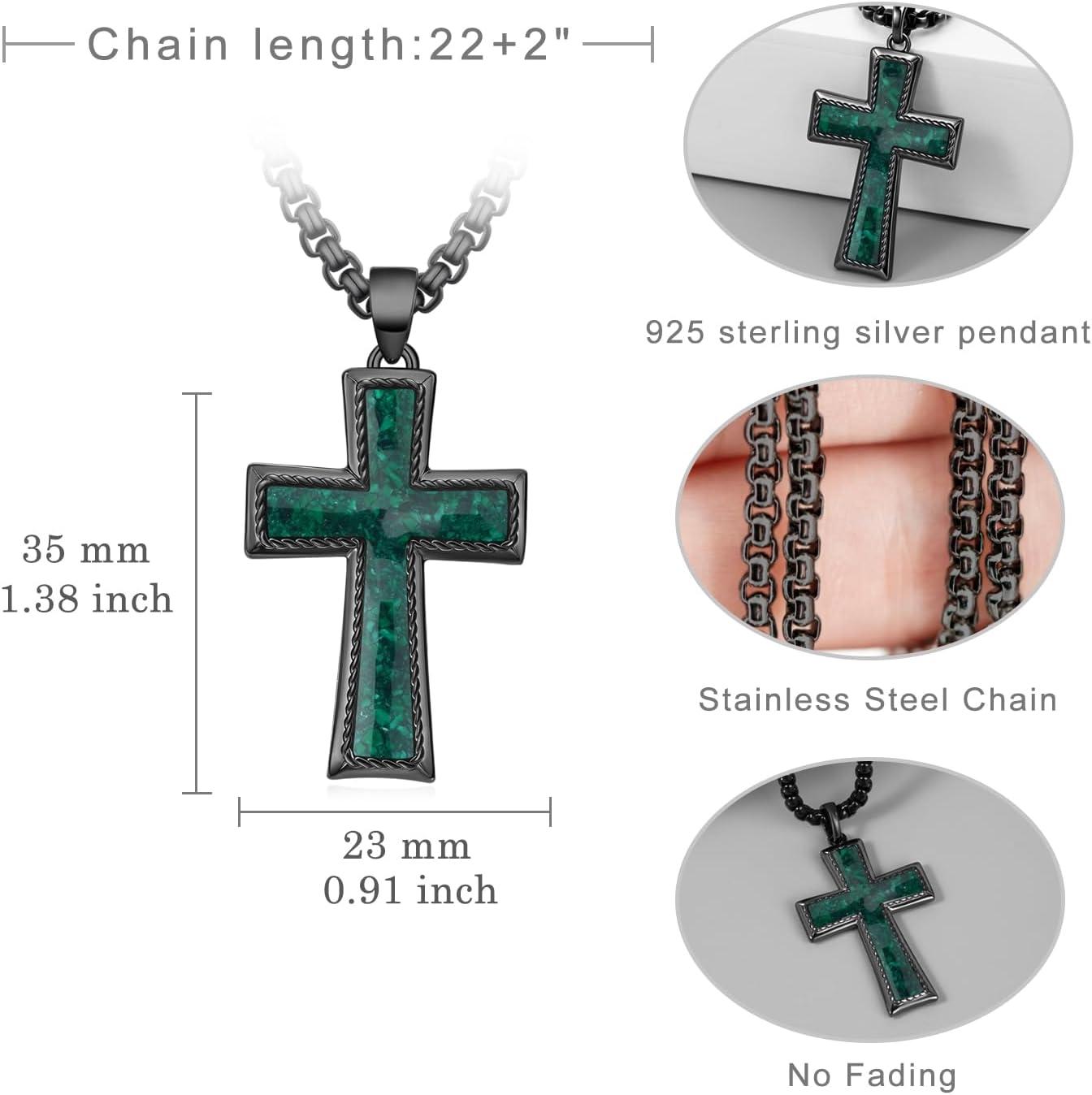 Our Honest Take on the Black 925 Silver Malachite Cross Necklace for Men