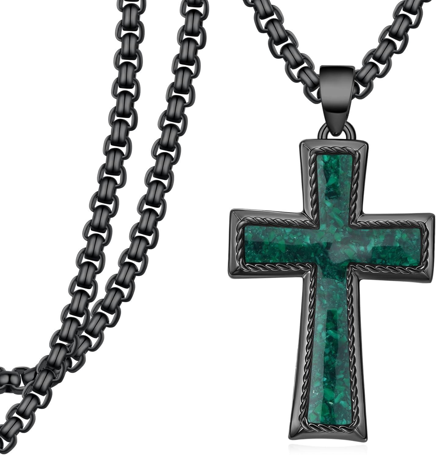 Our Honest Take on the Black 925 Silver Malachite Cross Necklace for Men