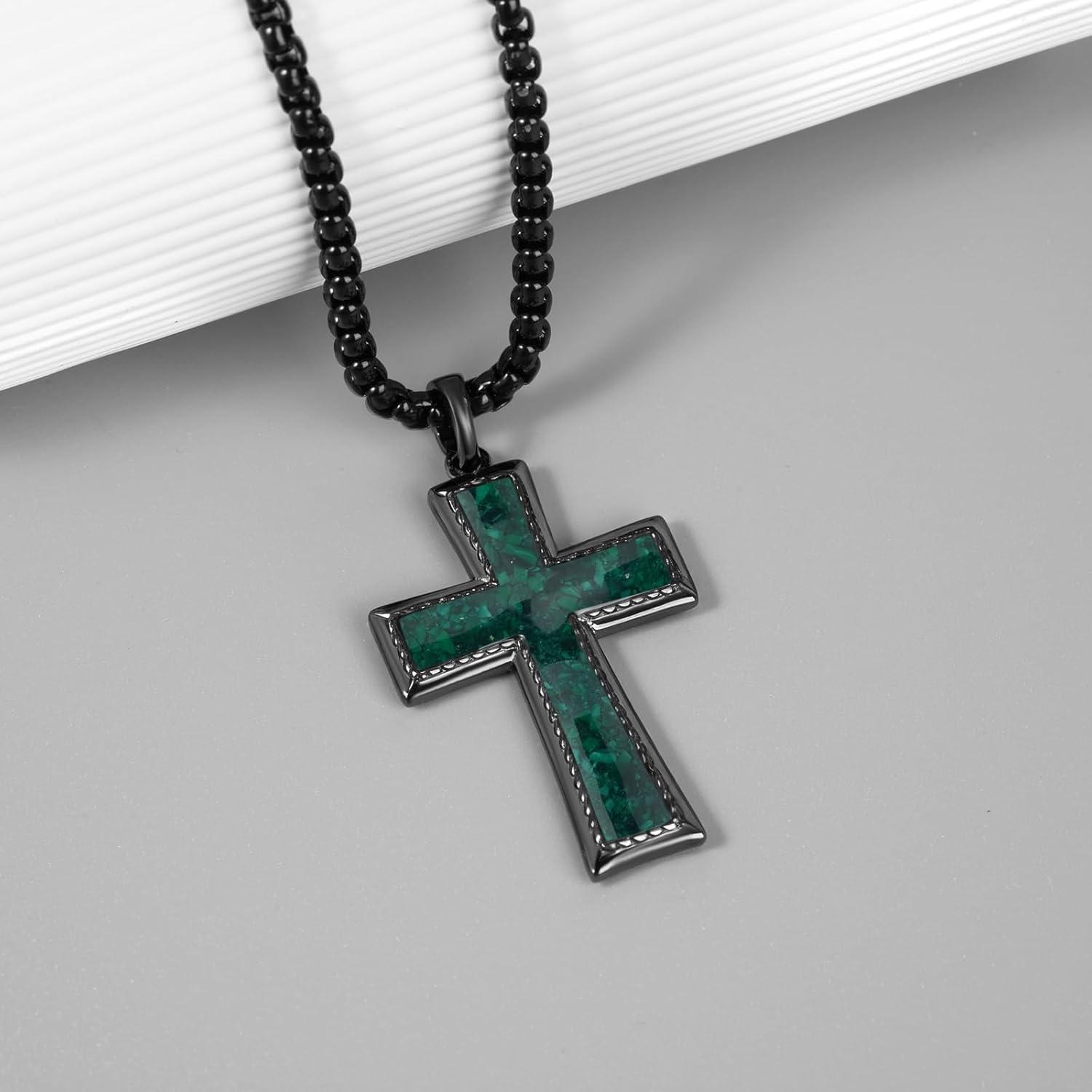 Our Honest Take on the Black 925 Silver Malachite Cross Necklace for Men