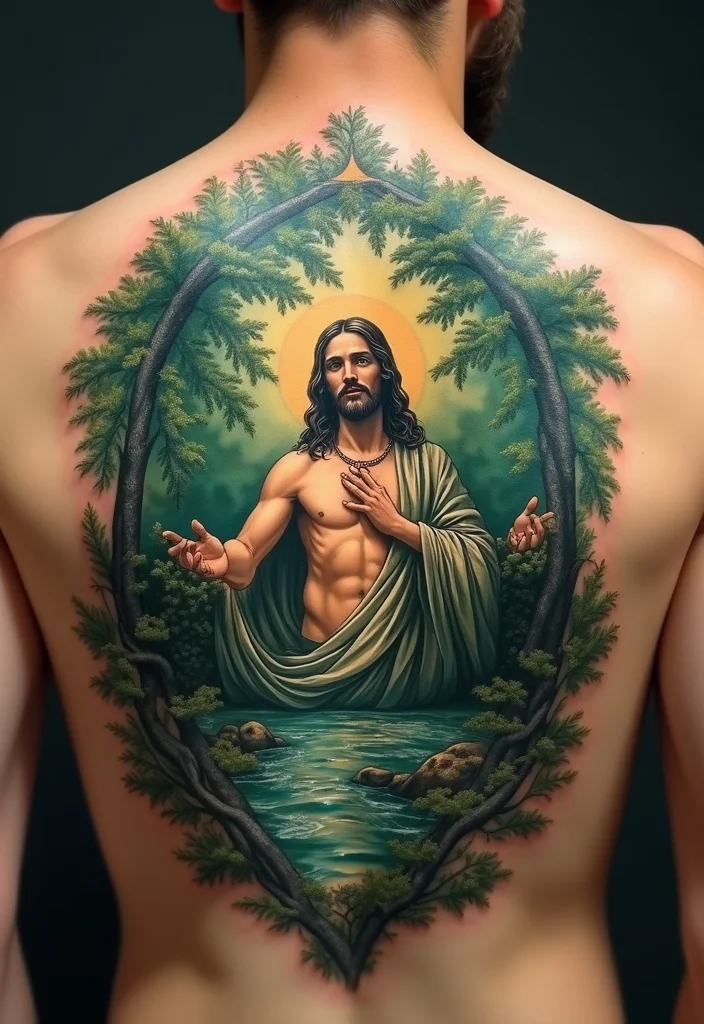 12 Stunning Jesus Tattoo Designs That Will Strengthen Your Faith (You Won't Believe #5!) - 11. Jesus in Nature 1