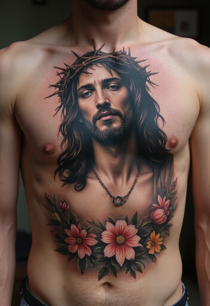 12 Stunning Jesus Tattoo Designs That Will Strengthen Your Faith (You Won't Believe #5!) - 3. Jesus with a Crown of Thorns 1