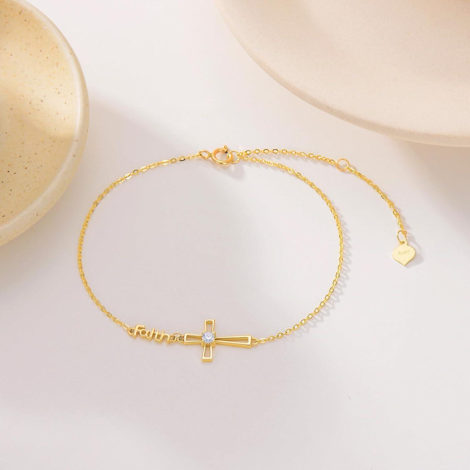 Our Honest Review: SISGEM 10k Gold Moissanite Faith Bracelet