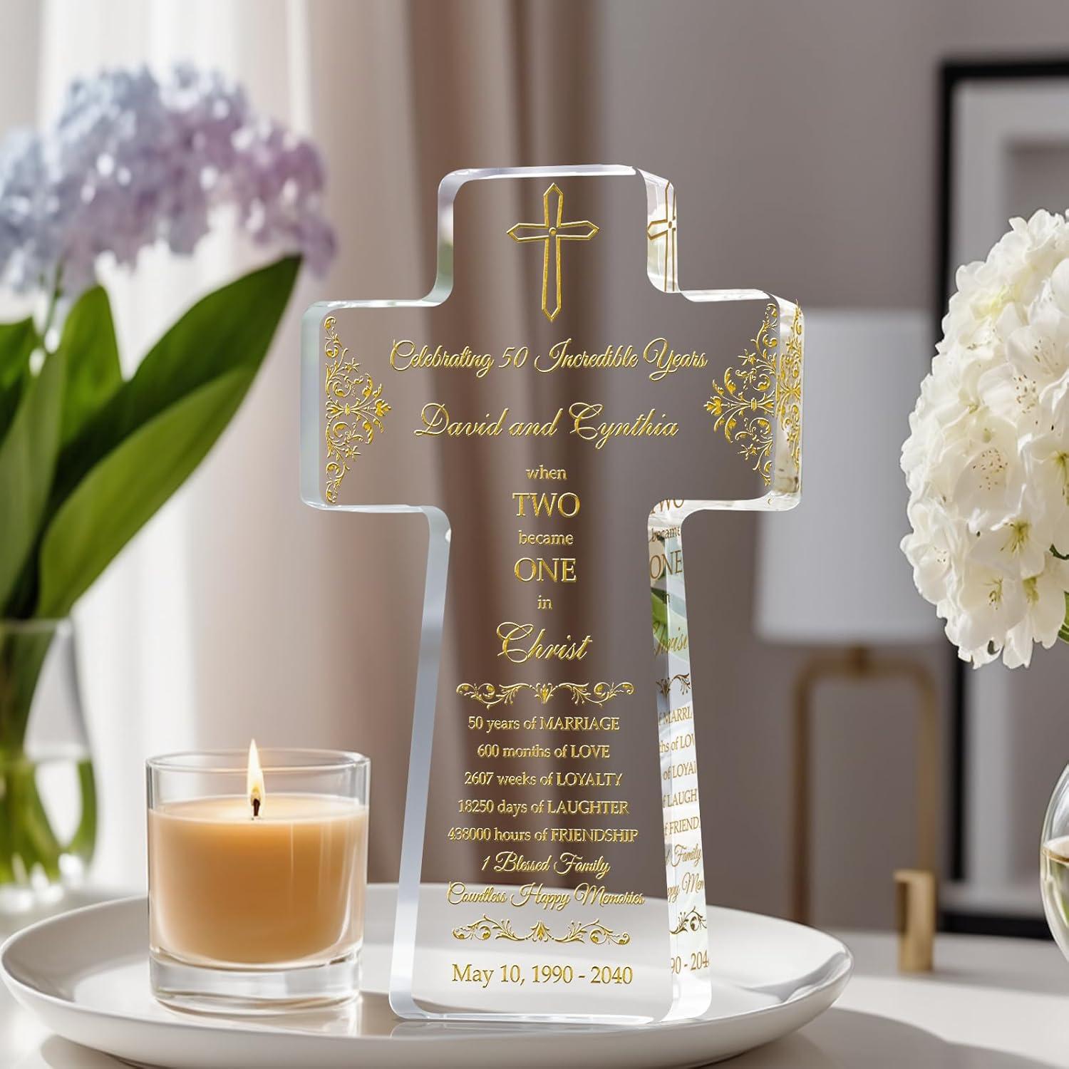 Our Review of the Personalized Christian 50th Anniversary crystal Cross Gift