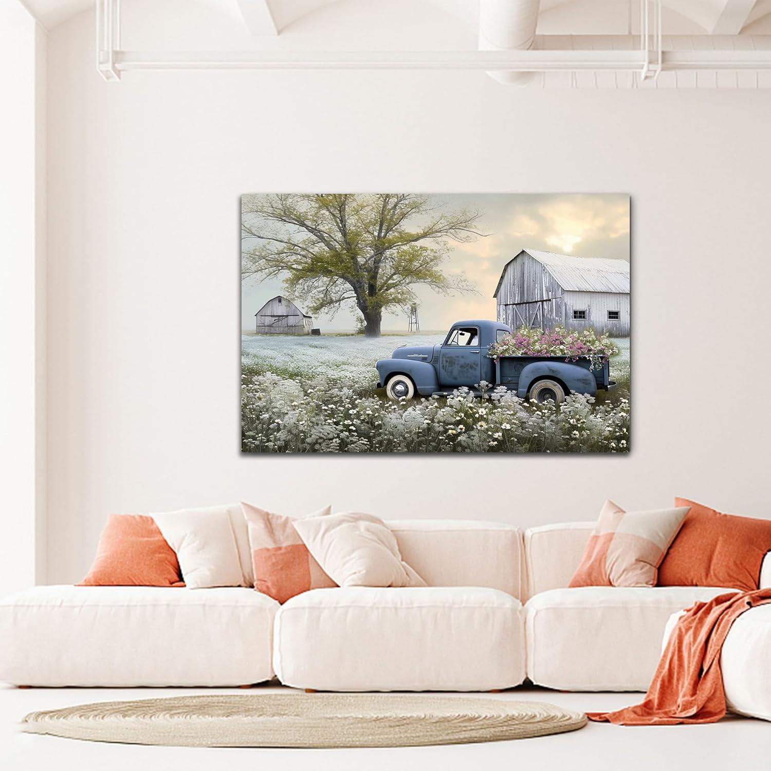 Why We Love the Farmhouse Old truck Canvas Wall Art for Home