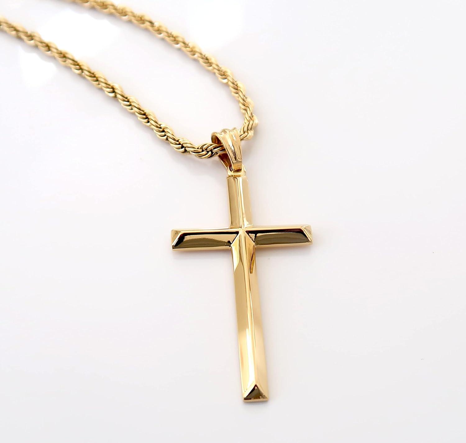 Our Review of the 24K Gold Rope Chain Cross pendant Necklace