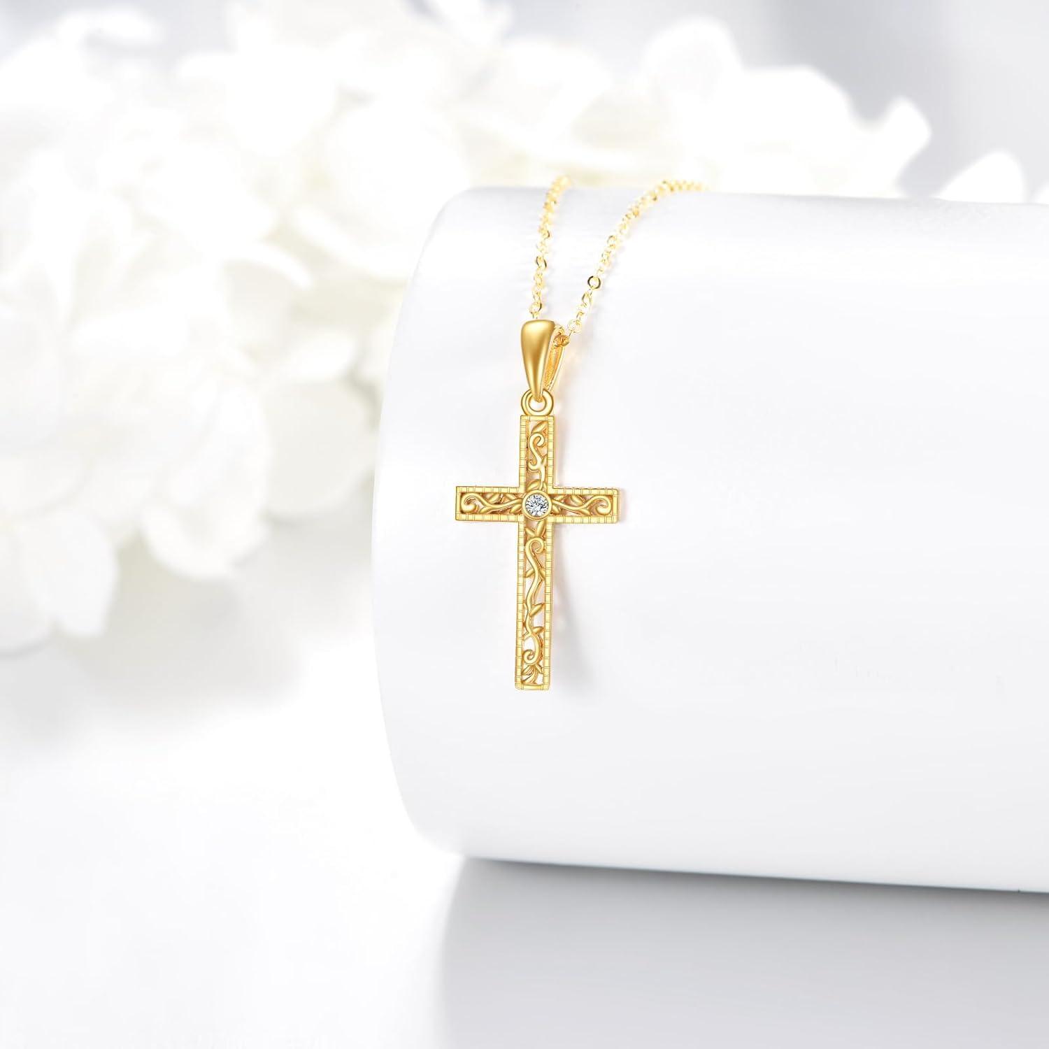 Our Honest Review: DOVRAN 14K Gold Cross Necklace for women