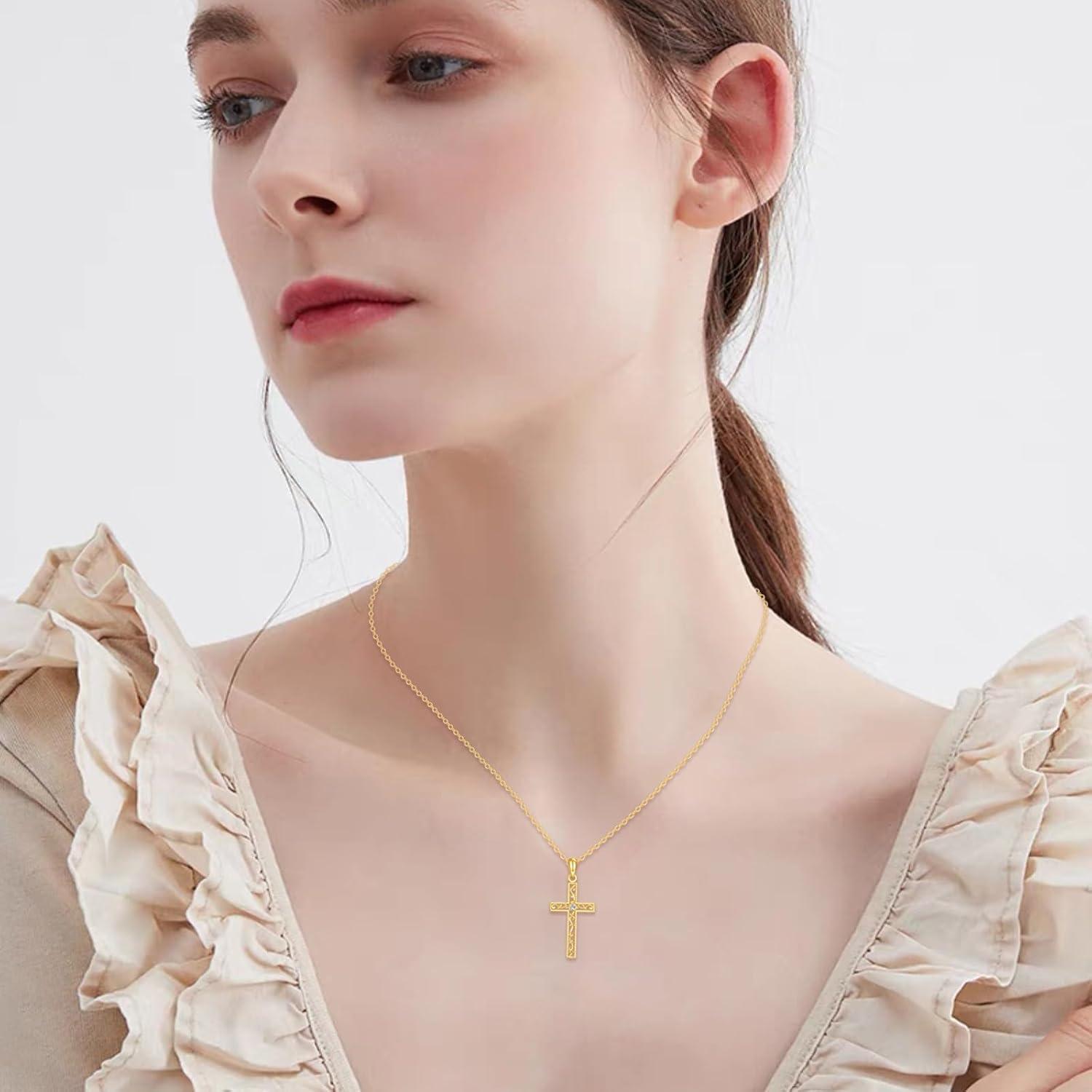 Our Honest Review: DOVRAN 14K Gold Cross Necklace for women