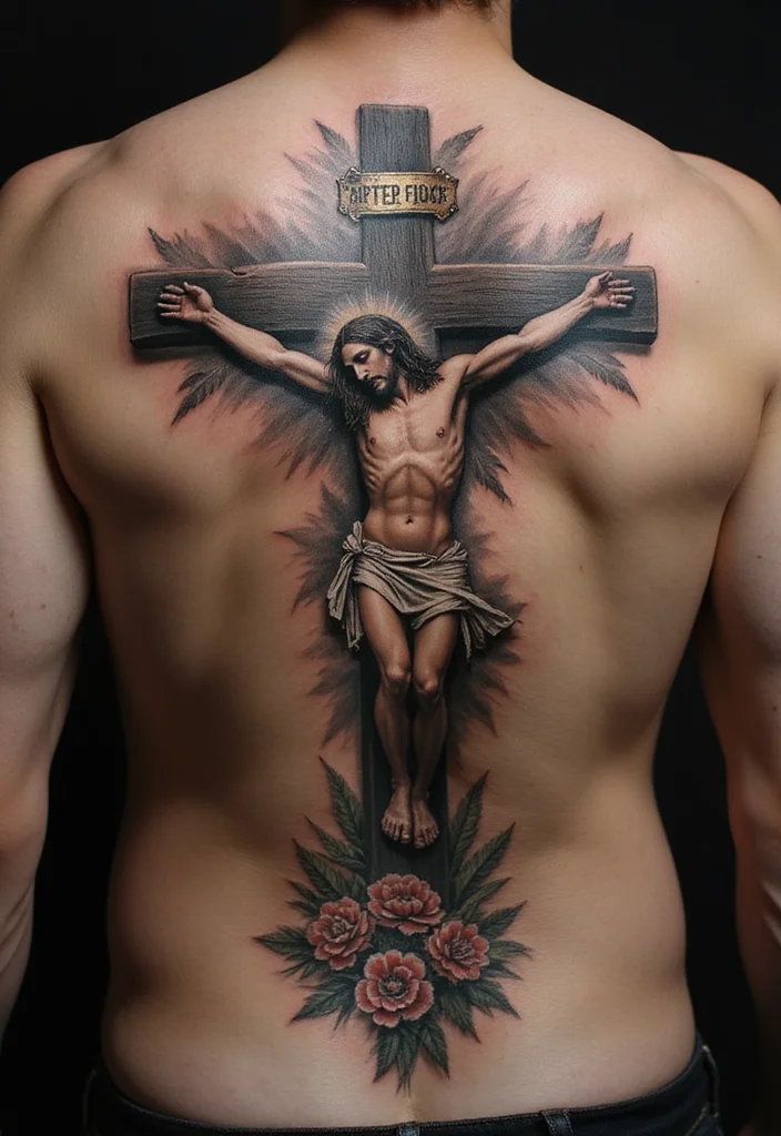 15 Jaw-Dropping Jesus Tattoos That Will Fill You with Hope! - 7. Jesus and the Cross 1