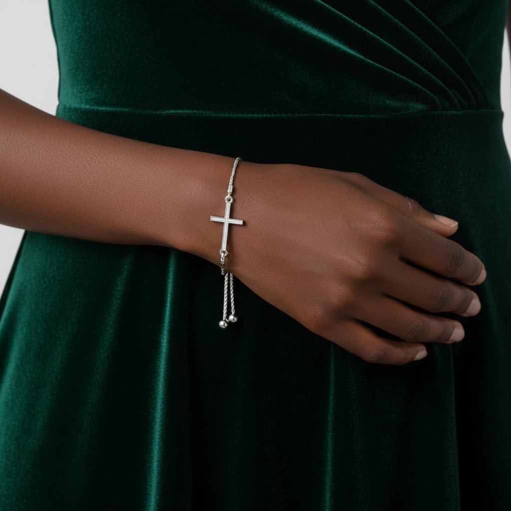 our Honest Review: Jewelili sterling Silver Cross & Evil Eye Bracelet