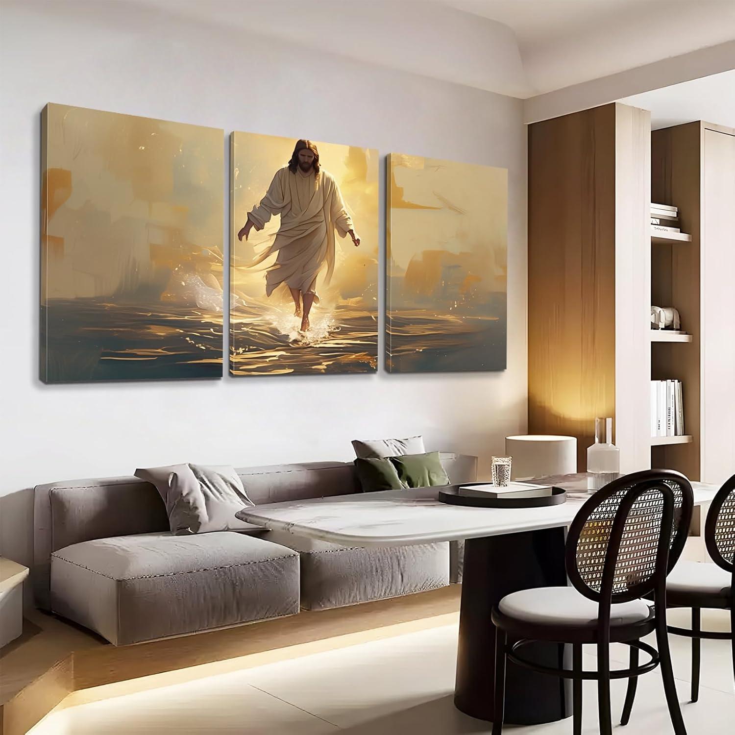 Our Review of withhope's Jesus Walking on Water 3-Piece Canvas Art