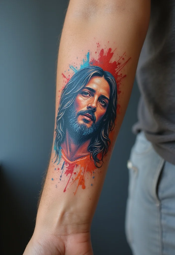 10 Stunning Jesus Face Tattoos That Will Inspire Your Faith Journey! - 2. Abstract Jesus Designs 1
