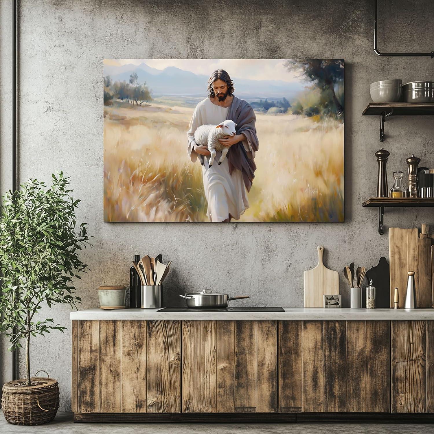 Our Review of Wewejia's ⁢Jesus and Lamb 48x36 Inch Canvas Art