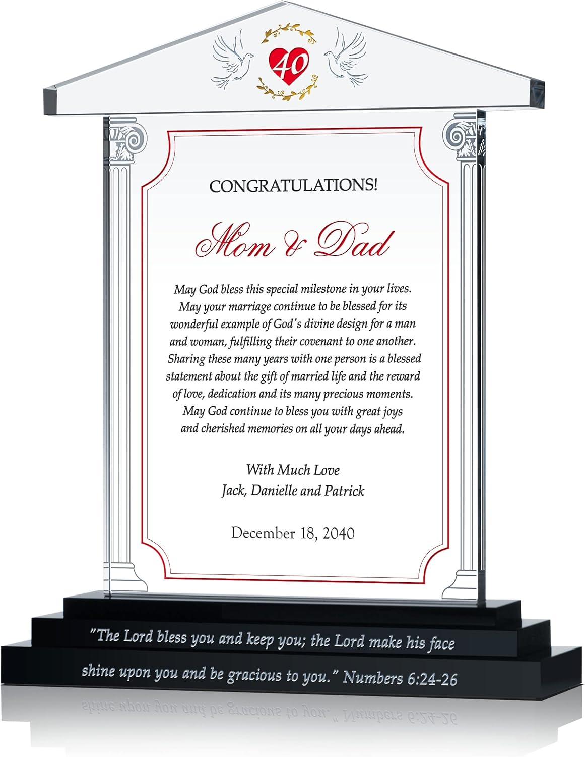 Our⁣ Honest Review: Personalized ⁣40th Anniversary Crystal​ Gift for Parents