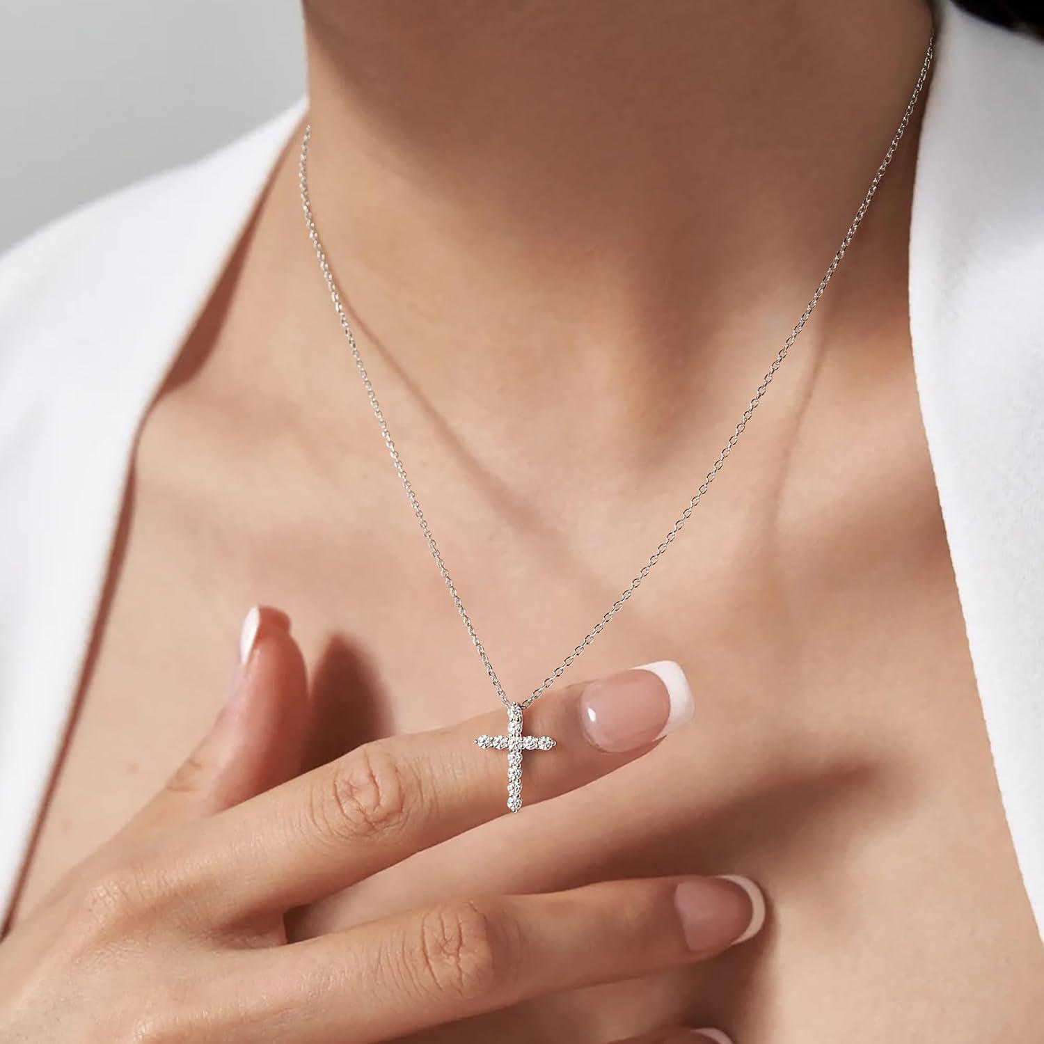 Our Honest Review: MOOSEA Dainty Moissanite Cross Necklace for Women