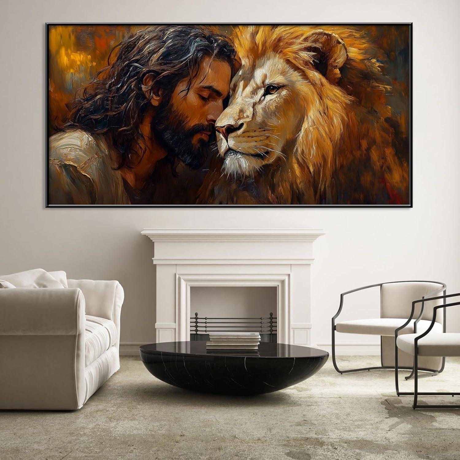 Our Review of Jesus and the Lion Canvas Wall art: Elegant & Inspiring