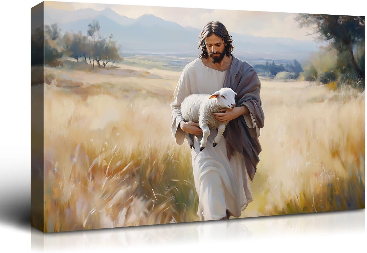Our Review of Wewejia's Jesus and Lamb 48x36 ​Inch‌ Canvas Art