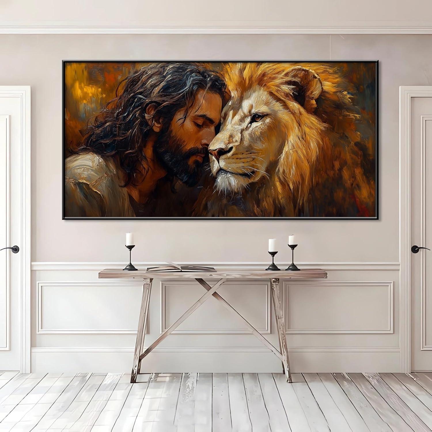 Our Review of Jesus and the lion Canvas Wall Art: Elegant & Inspiring