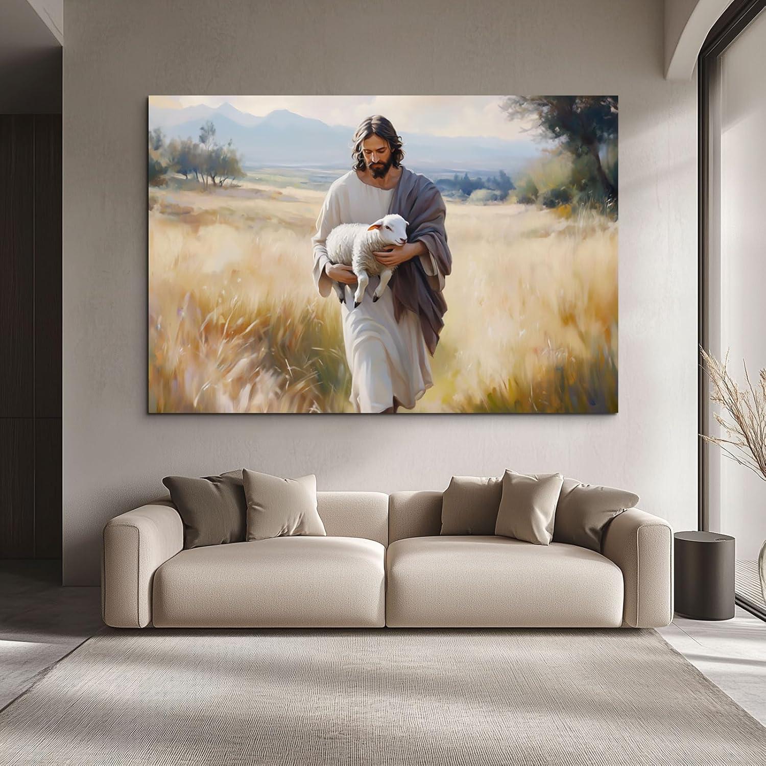 Our Review of Wewejia's Jesus and Lamb 48x36 Inch Canvas Art