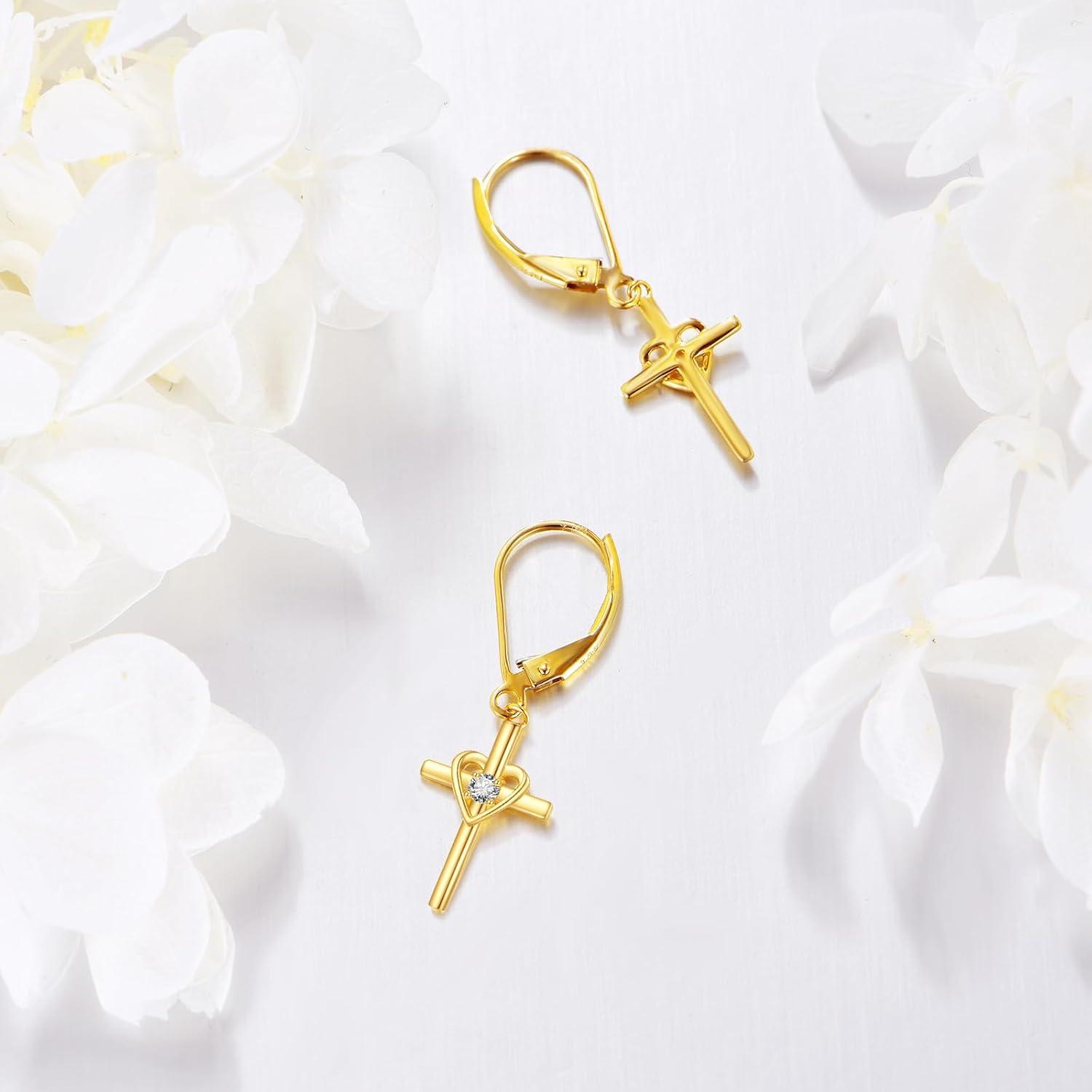 Our Honest review of KECHO 14K Gold Cross Leverback Earrings