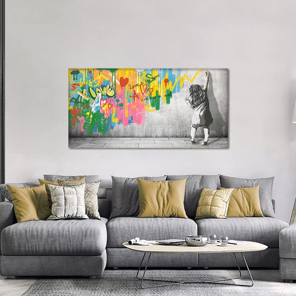 Our Take on Banksy Style Graffiti wall Art ⁢Canvas prints