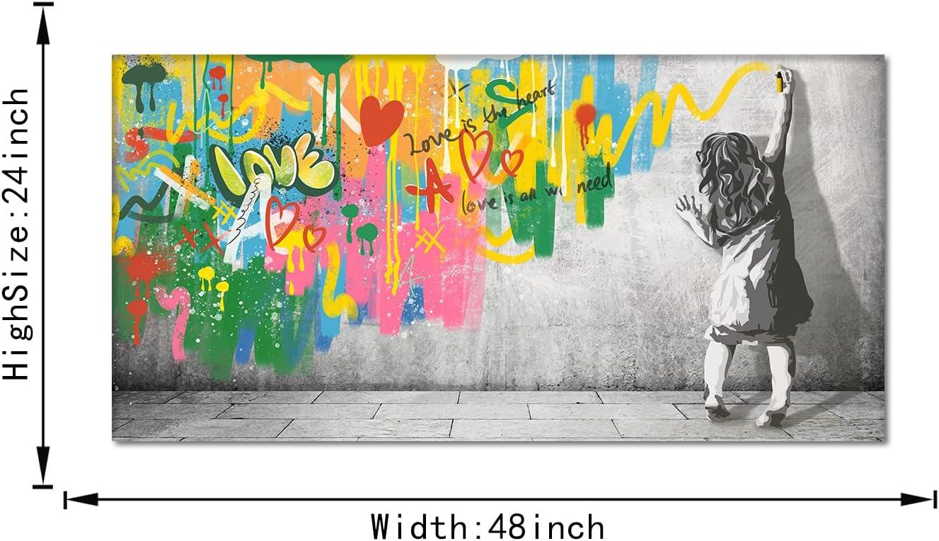 Our Take on Banksy Style Graffiti Wall Art Canvas ⁢Prints