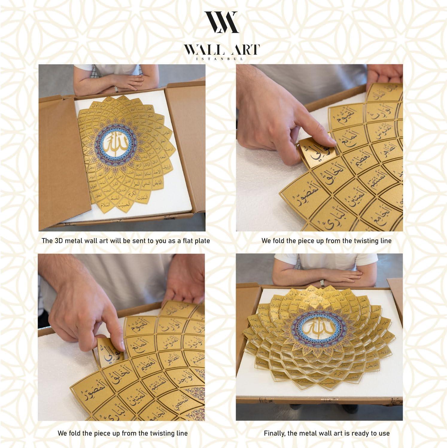 Discovering⁤ the Beauty of⁣ 3D Metal 99 Names of Allah Wall Art