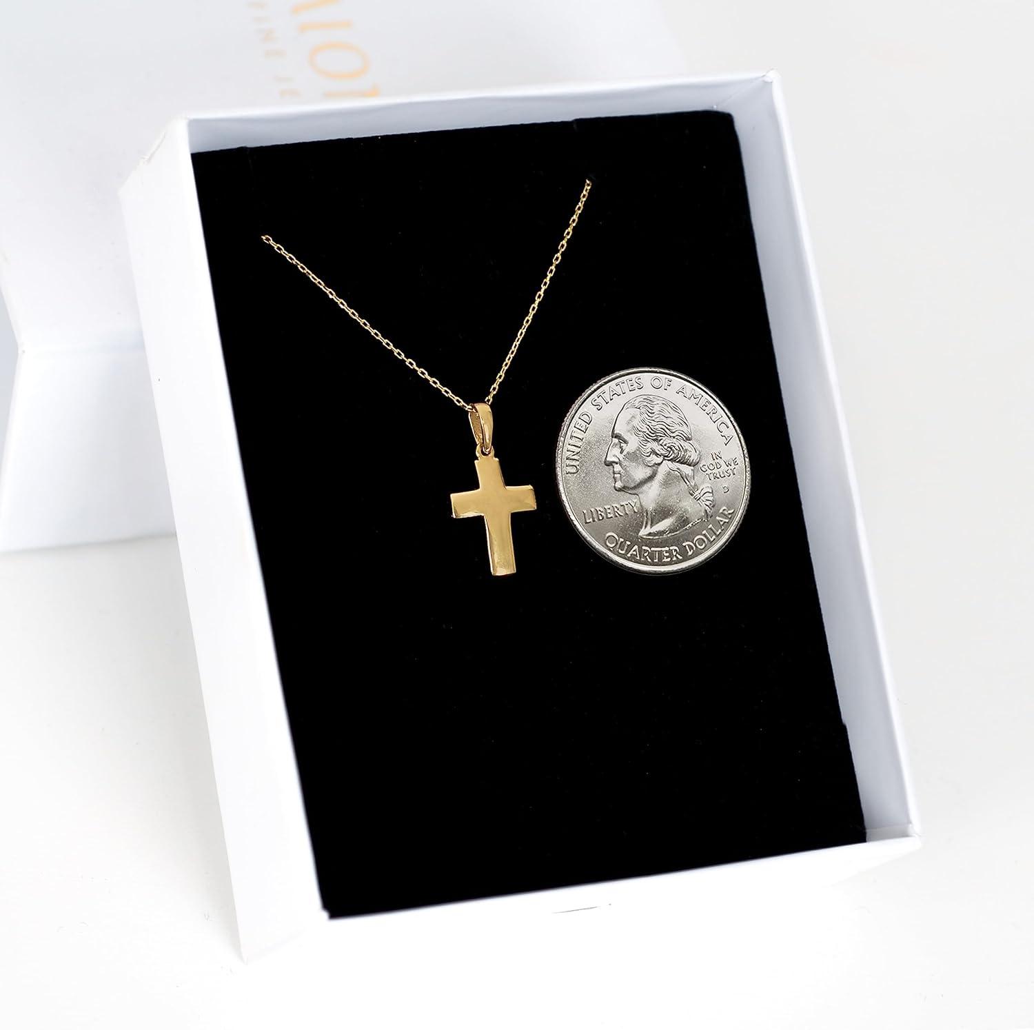Our Review of the MIONZA 14K Gold Cross Necklace for Women