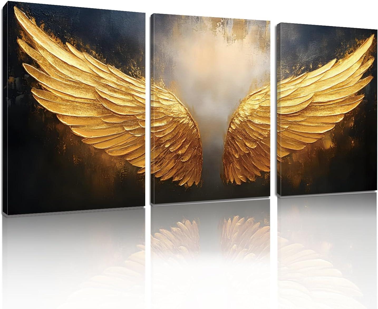Our review of Golden Angel Wings Canvas: Elegant & Inspiring Wall Art