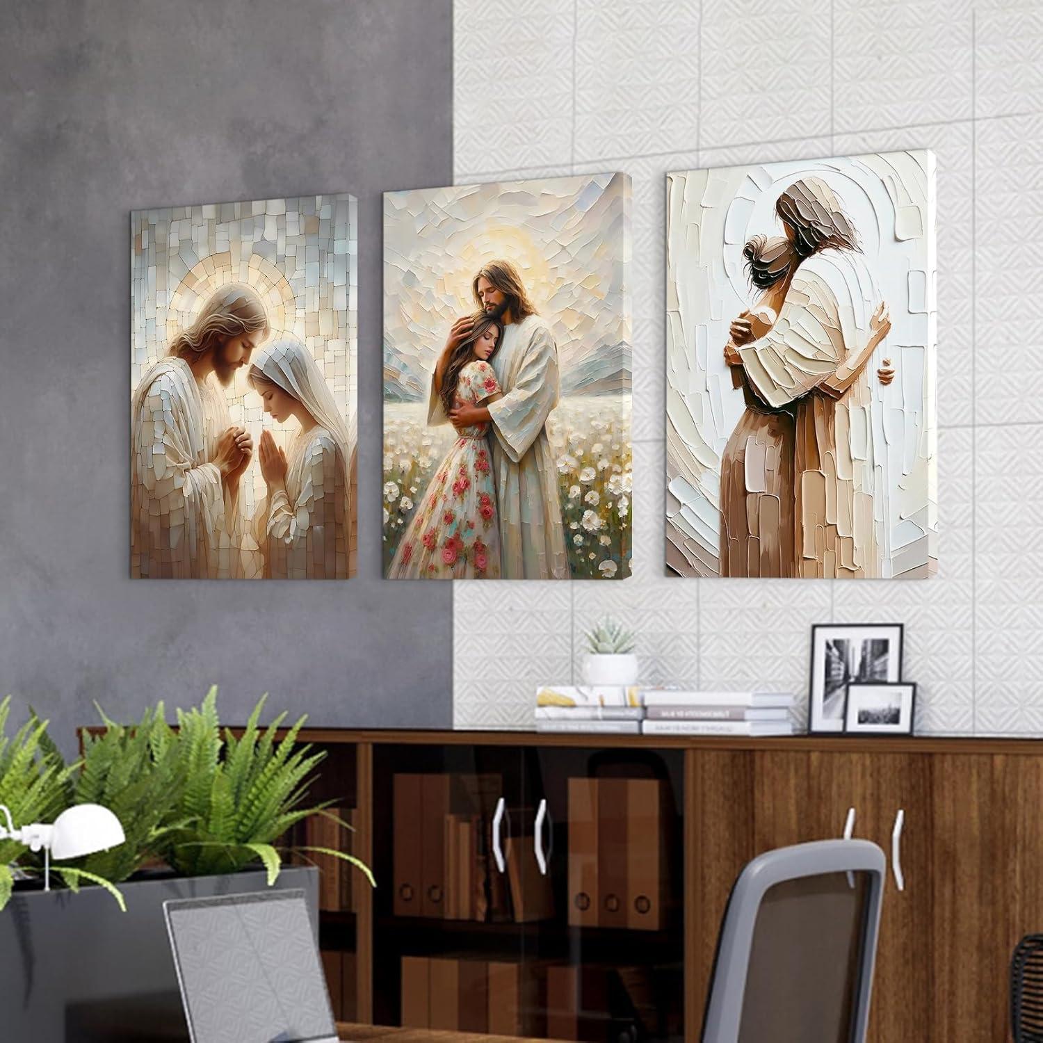 Our Review of the Jesus Embrace Canvas set: Beautiful & Ready to Hang
