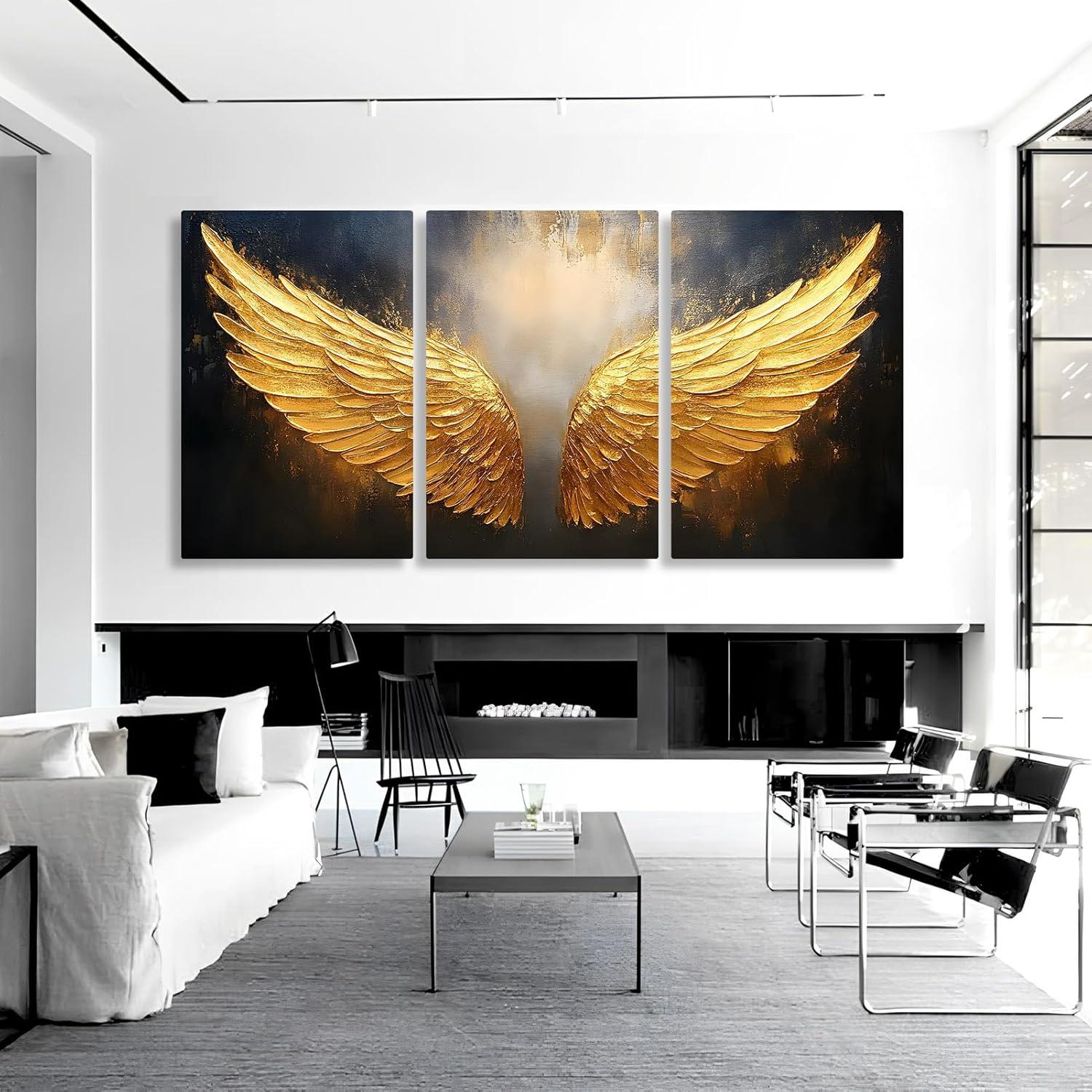 Our Review of Golden Angel Wings Canvas: elegant & Inspiring Wall Art