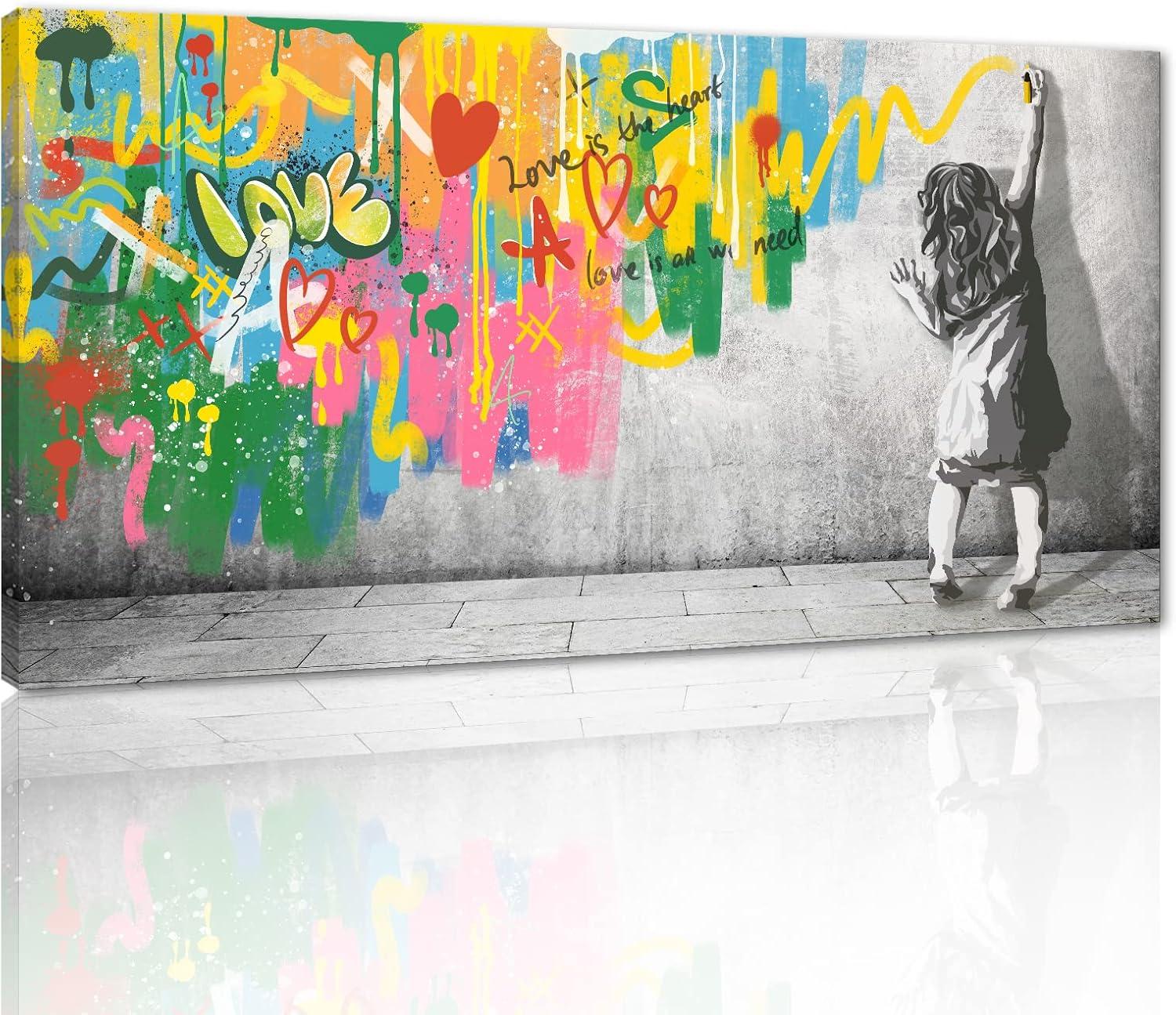 Our Take on Banksy Style Graffiti Wall Art Canvas Prints