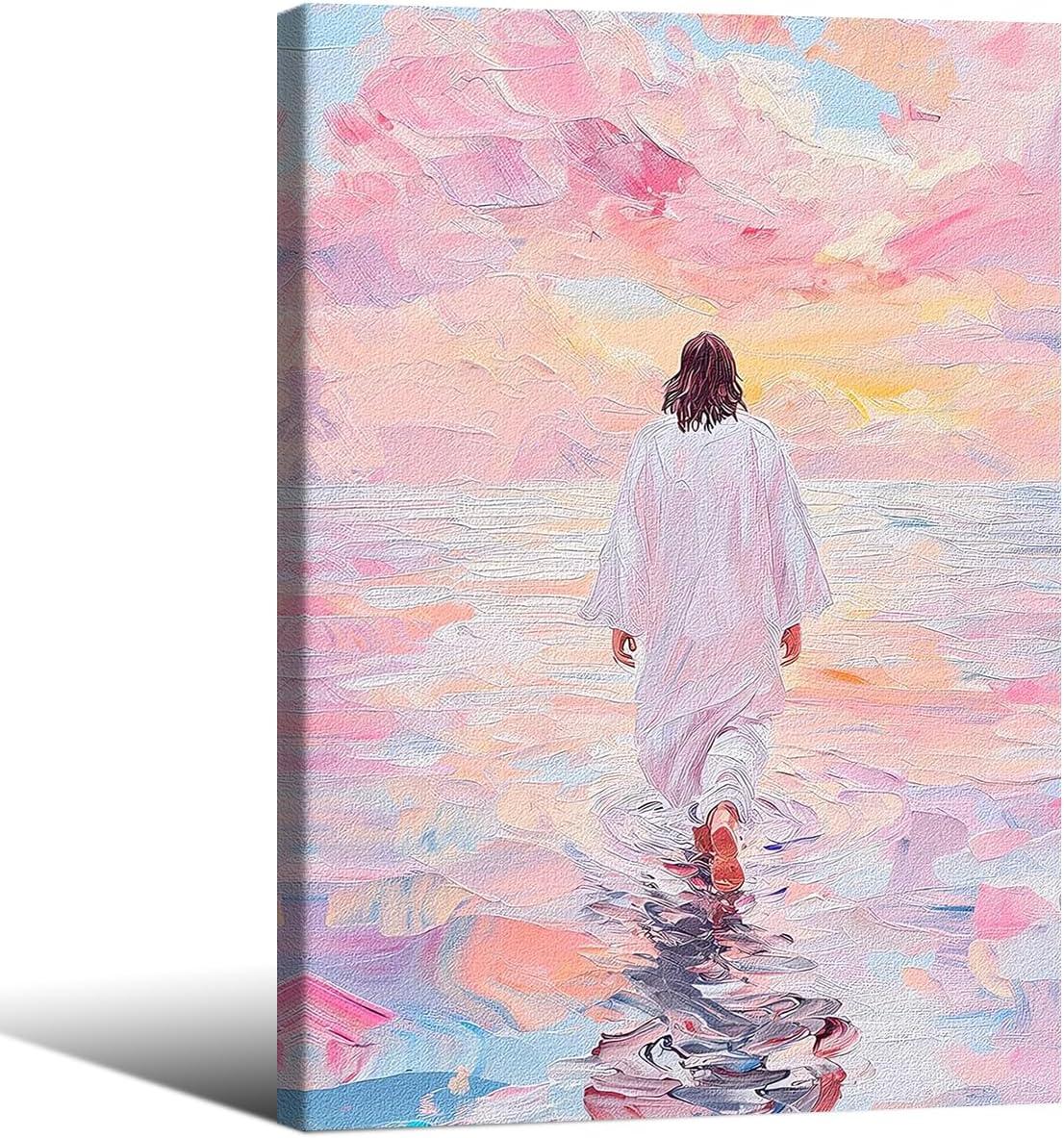 Our review of the Jesus Walking On Water Pink Wall Art: Beauty & Quality